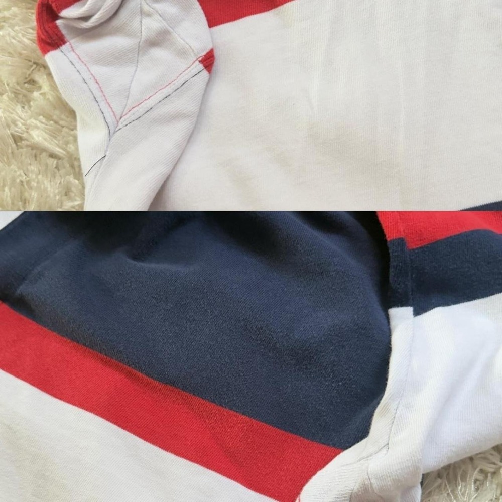 Vintage St Johns Bay Rugby Polo Shirt Retro Preppy USA Colorblock Men's L Tall - Picture 5 of 7